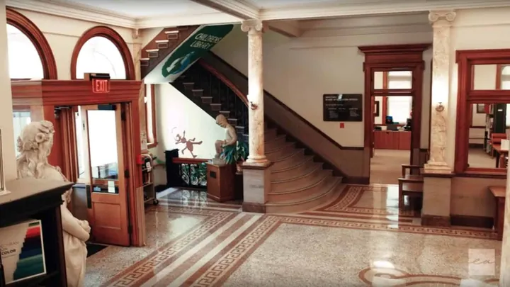 A restored historic interior, from one of Marks Media's sector films for Ellison-Auxier Architects